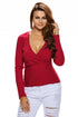 Sexy Red Sexy Crop Plunging Cross V Neck Stretch Knitwear Top